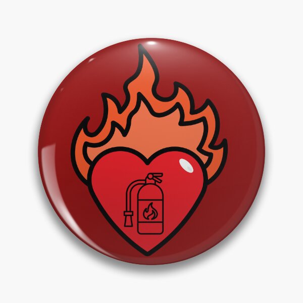 Item preview, Burning Heart with Fire Extinguisher - Passion Under Control. designed and sold by LunaPrintCo.