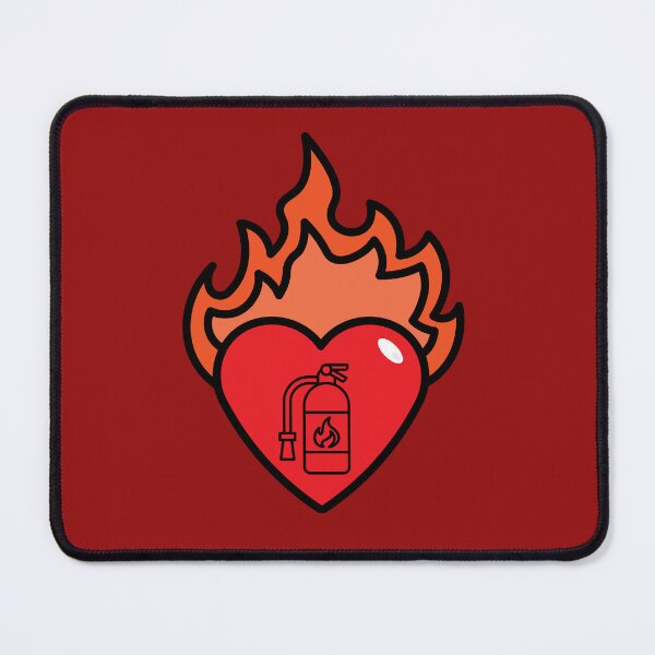 Item preview, Burning Heart with Fire Extinguisher - Passion Under Control. designed and sold by LunaPrintCo.