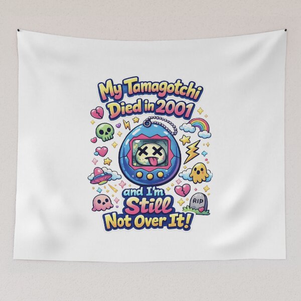 Item preview, my tamagotchi died in 2001 and i’m still not over it designed and sold by PopCultureArtShop.
