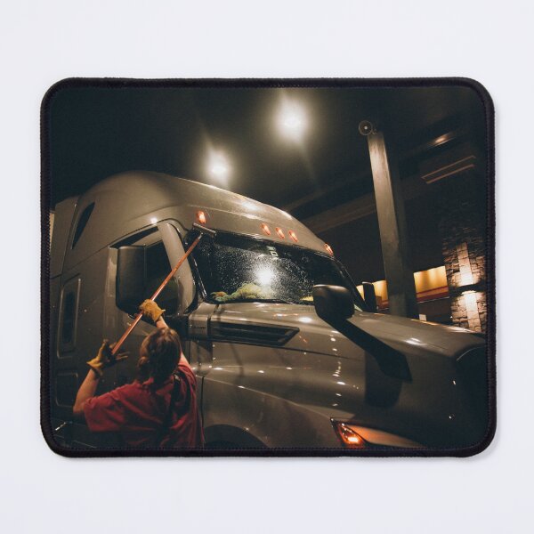 Item preview, A trucker washing the windshield designed and sold by liza_marin.