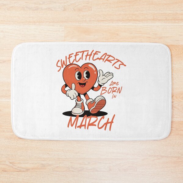 Item preview, Sweethearts Are Born in March – Cute Retro Heart Birthday Design designed and sold by TipTop GFX.