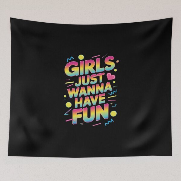 Item preview, Girls Just Wanna Have Fun 70's 80's 90's 1980s 21 designed and sold by DigitaldeligArt.