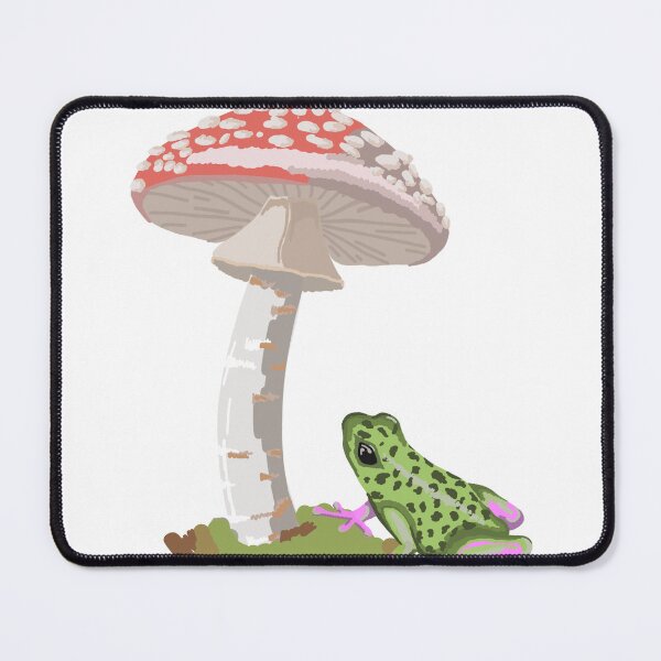 Item preview, Curious Forest Frog under Mushroom ART designed and sold by Claudi's Palette.