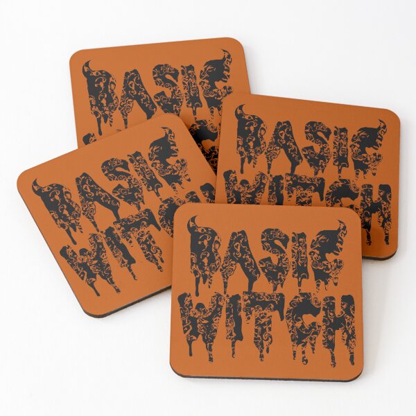 Item preview, Basic Witch | Retro Orange and Black Distressed Goth Halloween Typography designed and sold by velvetearth.