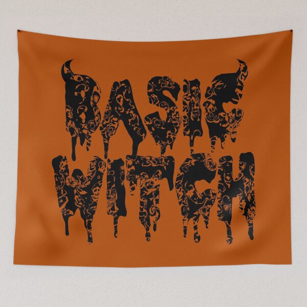 Item preview, Basic Witch | Retro Orange and Black Distressed Goth Halloween Typography designed and sold by velvetearth.