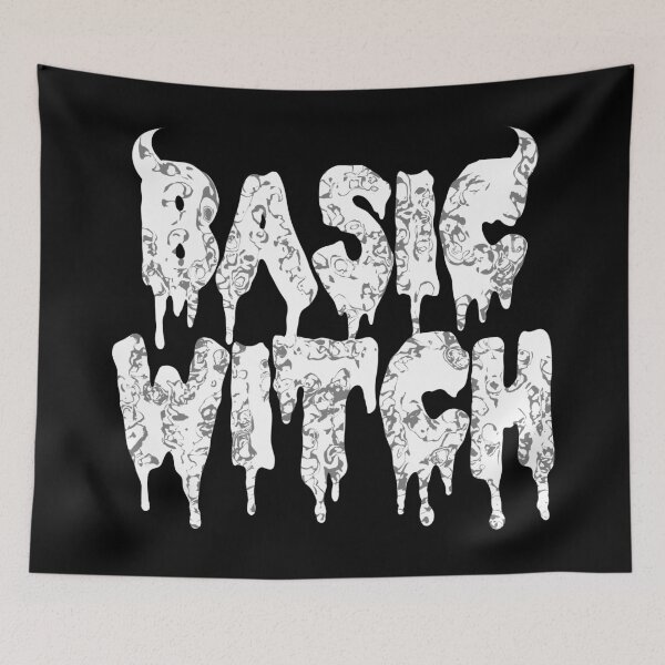 Item preview, Basic Witch in White | Funny Goth Grunge Halloween Aesthetic Typography designed and sold by velvetearth.