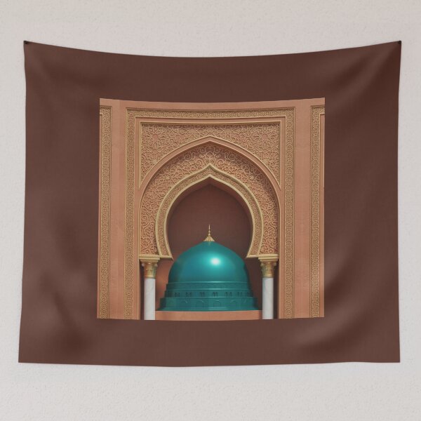 Item preview, Desert Oasis Archway: Vibrant Teal Dome & Terracotta Islamic Art designed and sold by D-Islamic.