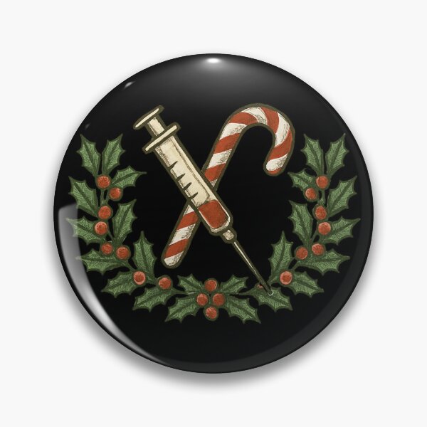 Item preview, Syringe And Candy Cane Holiday Lab Tech Design designed and sold by Virelo.