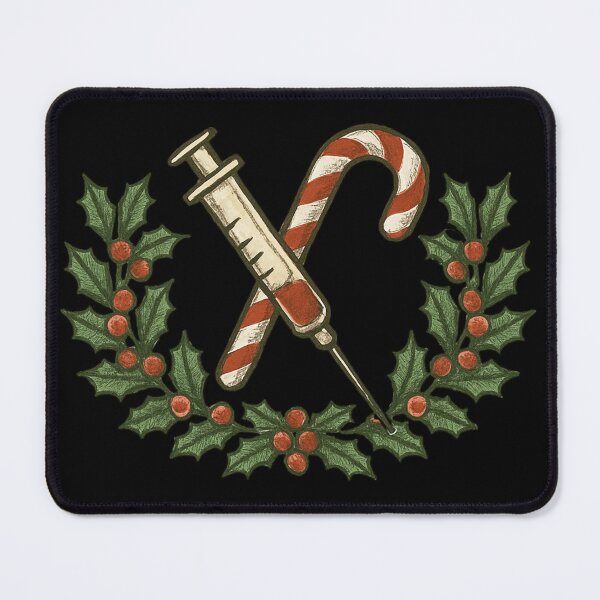 Item preview, Syringe And Candy Cane Holiday Lab Tech Design designed and sold by Virelo.