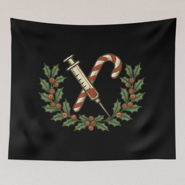 Item preview, Syringe And Candy Cane Holiday Lab Tech Design designed and sold by Virelo.