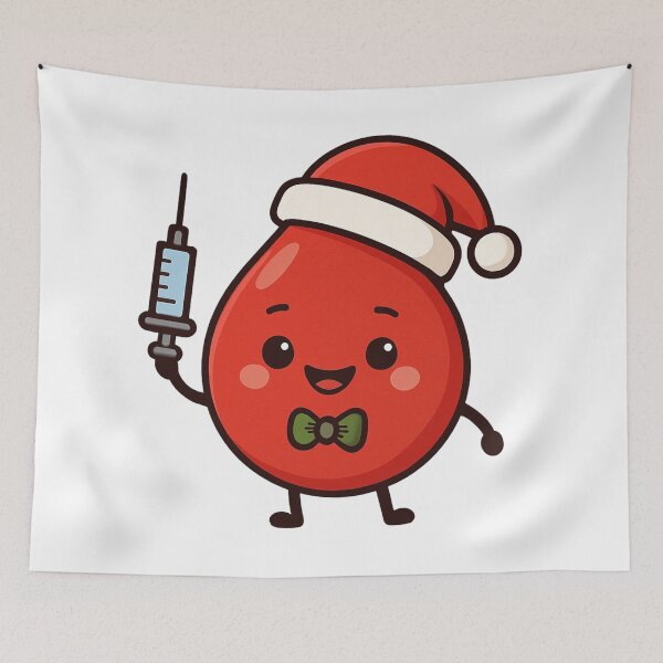 Item preview, Cute Christmas Blood Drop With Syringe designed and sold by Virelo.