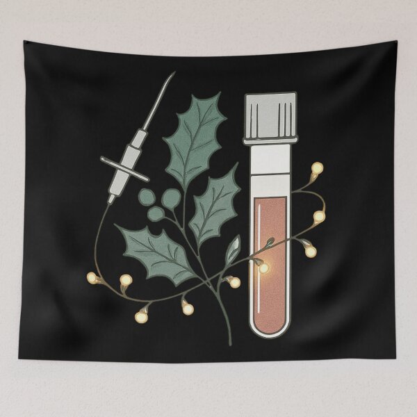 Item preview, Holiday Blood Draw Tube And Needle Art designed and sold by Virelo.