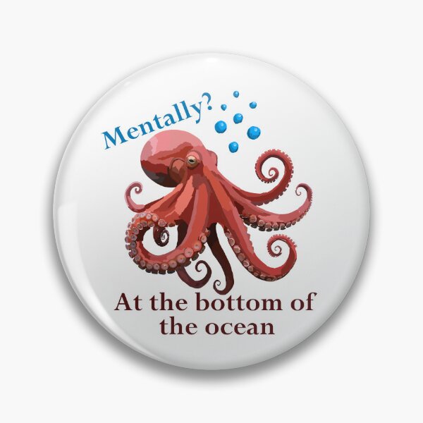 Item preview, Mentally at the Bottom of the Ocean – Cute Sad Octopus designed and sold by Claudi's Palette.