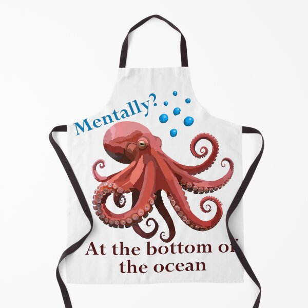 Item preview, Mentally at the Bottom of the Ocean – Cute Sad Octopus designed and sold by Claudi's Palette.