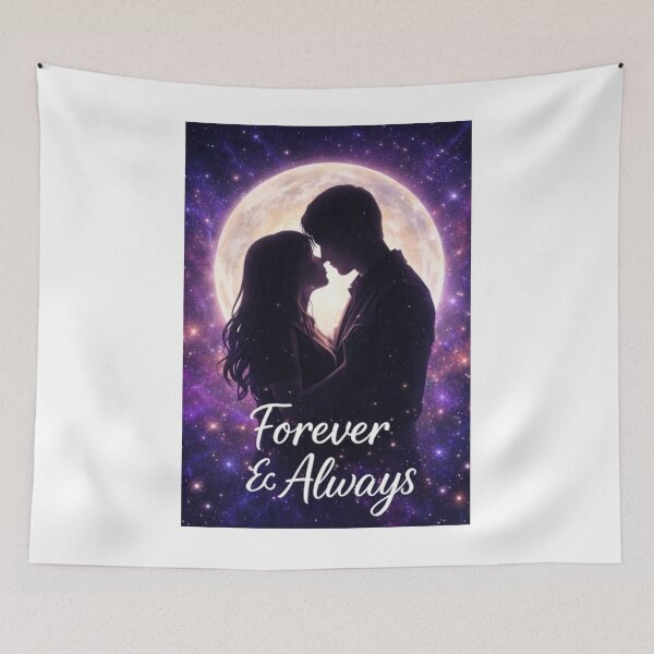 Item preview, Eternal Love Under the Moon – Romantic Night Sky Illustration designed and sold by ArtByKapil.