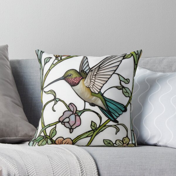 Item preview, Elegant vintage hummingbird stain glass art work  designed and sold by hollycooper.