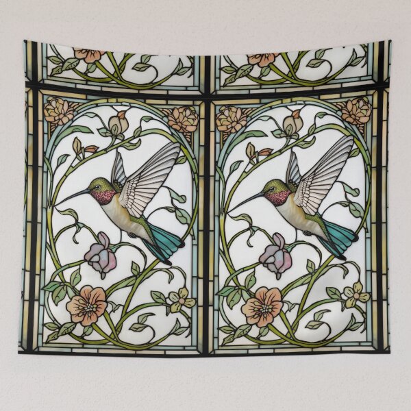 Item preview, Elegant vintage hummingbird stain glass art work  designed and sold by hollycooper.