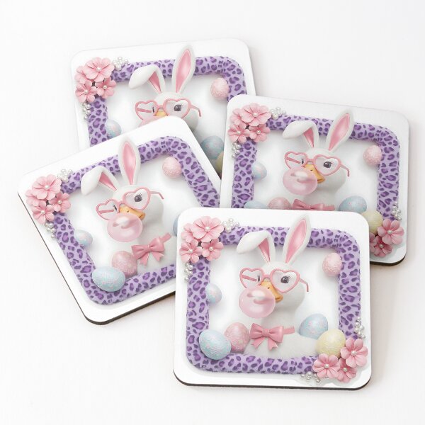 Item preview, Funny Easter Goose Sticker - Purple Leopard Frame & Bubblegum Bunny designed and sold by SHK-Designs.