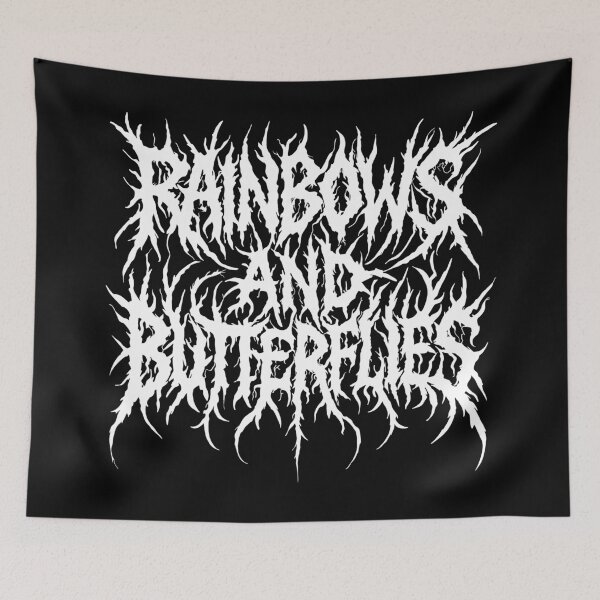 Item preview, Rainbows and Butterflies Death Metal Style designed and sold by velvetearth.