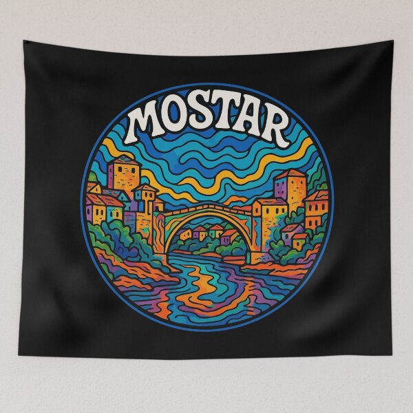 Item preview, Mostar Bosnia And Herzegovina Trippy  designed and sold by TomFrontierArt.
