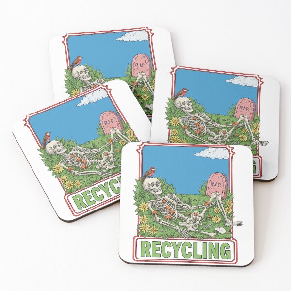 Item preview, Funny Skeleton Recycling Graveyard Eco Humor designed and sold by TeeARTHY.
