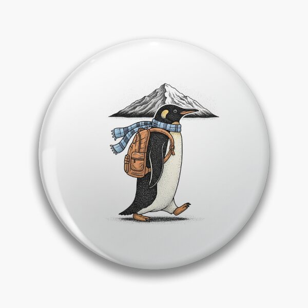 Item preview, Adventurous Hiking Penguin with Backpack and Mountain designed and sold by TeeARTHY.
