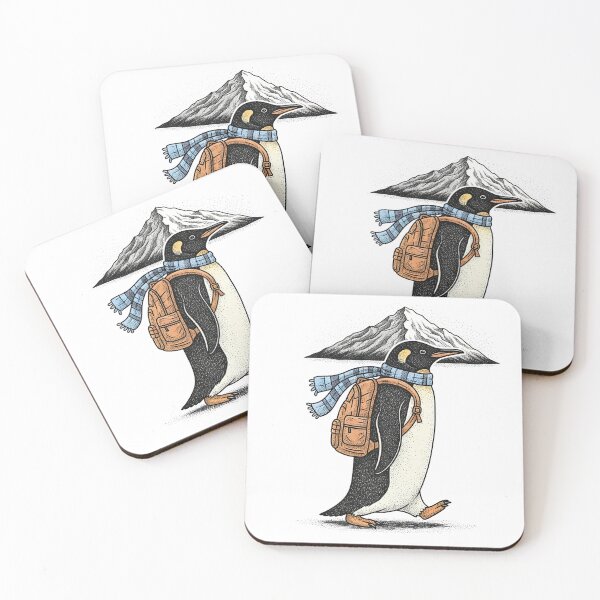 Item preview, Adventurous Hiking Penguin with Backpack and Mountain designed and sold by TeeARTHY.