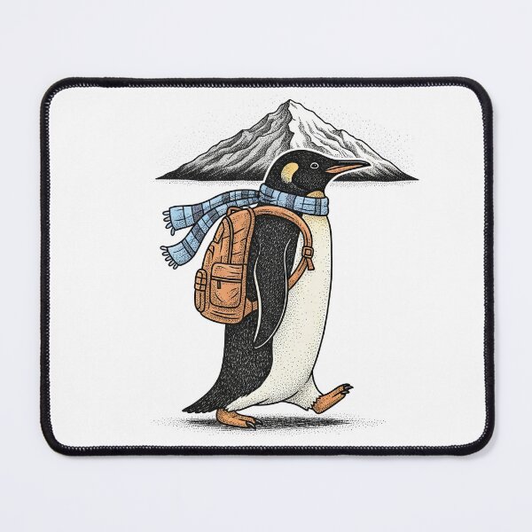 Item preview, Adventurous Hiking Penguin with Backpack and Mountain designed and sold by TeeARTHY.