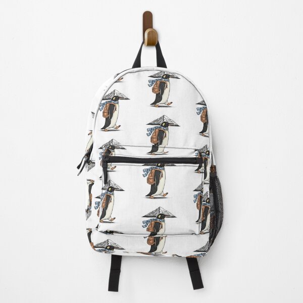 Item preview, Adventurous Hiking Penguin with Backpack and Mountain designed and sold by TeeARTHY.