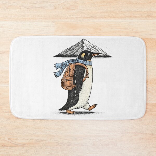 Item preview, Adventurous Hiking Penguin with Backpack and Mountain designed and sold by TeeARTHY.