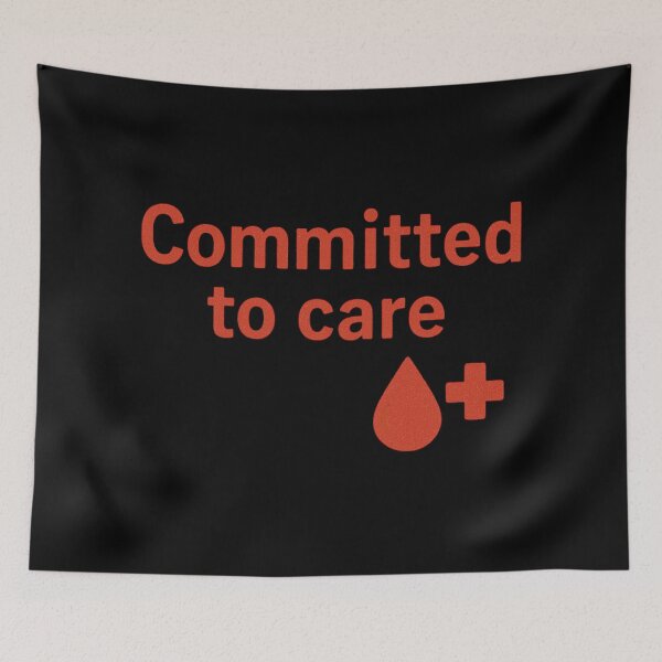 Item preview, Committed to Care Blood Drop Healthcare Support Art designed and sold by Virelo.