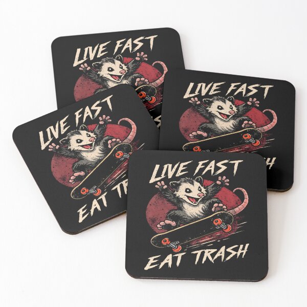 Item preview, live fast eat trash opossum Street Cats Squad designed and sold by gear-posters.