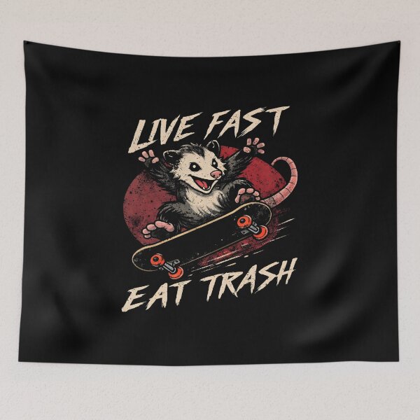 Item preview, live fast eat trash opossum Street Cats Squad designed and sold by gear-posters.