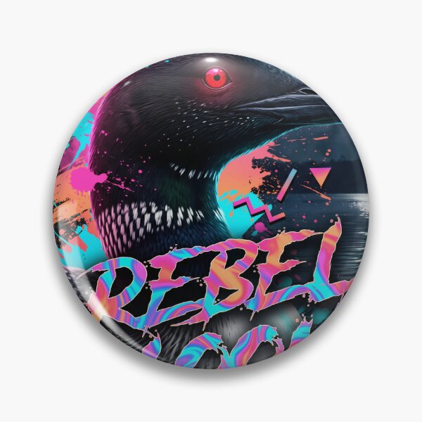 Item preview, Rebel Loon - Psychedelic Neon Glitch Art - Surreal Minnesota Bird designed and sold by The Grumpy Pet Club.
