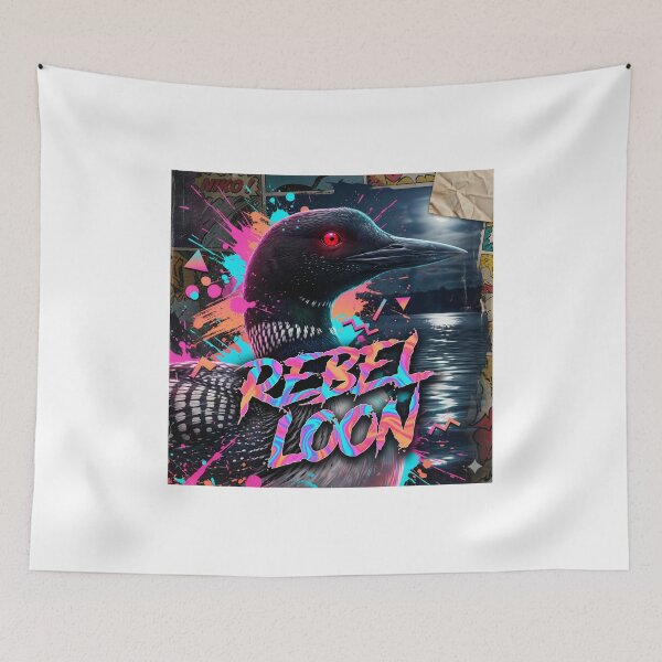 Item preview, Rebel Loon - Psychedelic Neon Glitch Art - Surreal Minnesota Bird designed and sold by The Grumpy Pet Club.