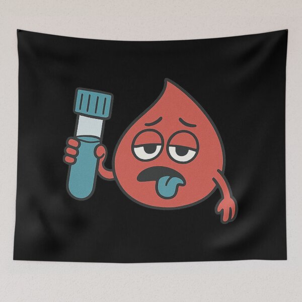 Item preview, Tired Blood Drop Humor for Hardworking Phlebotomy Technicians designed and sold by Virelo.
