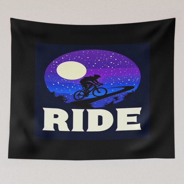 Item preview, Night Ride Under Moonlight – Dreamy Cyclist Silhouette on Starry Path for Adventure Lovers designed and sold by Bright Nest Studio.