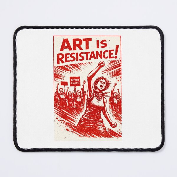 Item preview, ART IS RESISTANCE! | Vintage Protest Poster | Red Activist Print designed and sold by RetroPop23.