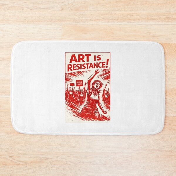 Artikelvorschau, KUNST IST WIDERSTAND! | Vintage-Protestplakat | Roter Aktivistendruck entworfen und verkauft von RetroPop23.