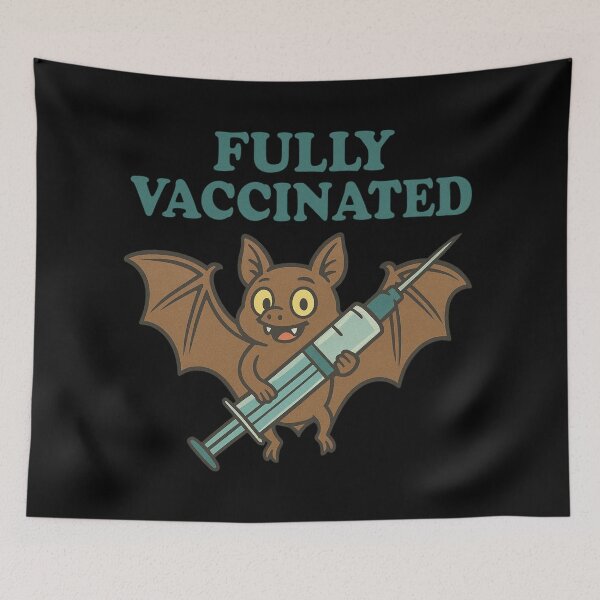 Item preview, Cute Bat Proudly Showing Off Its Vaccination Syringe designed and sold by Virelo.