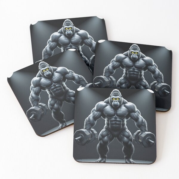 Item preview, Gorilla Gym Shirt Bodybuilder Gorilla Dumbbell Workout Graphic Primal Strength Beast Mode Fitness Tee Hardcore Lifting Motivation Apparel | Premium HD Sticker Design designed and sold by MillionaireGenZ ⭐⭐⭐⭐⭐ (5.0).