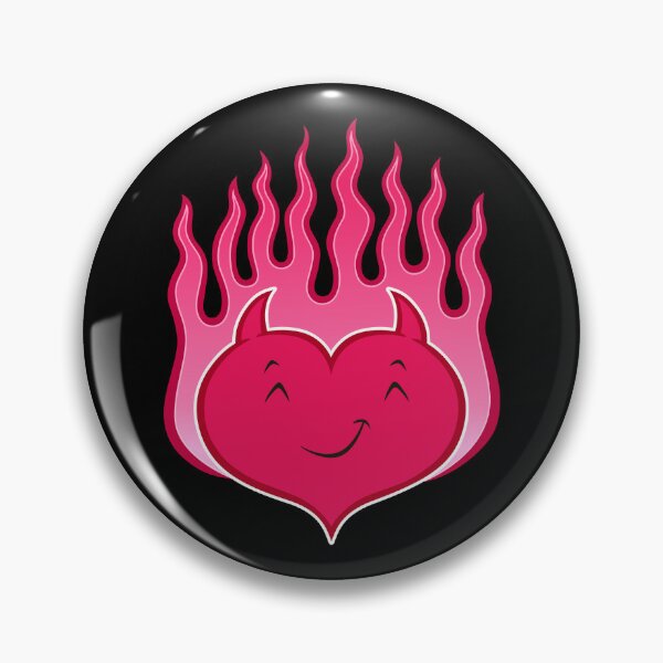 Item preview, Smiling Devil Heart Icon With Flames  designed and sold by RodSavely.