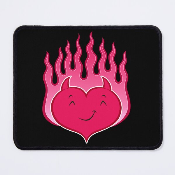 Item preview, Smiling Devil Heart Icon With Flames  designed and sold by RodSavely.