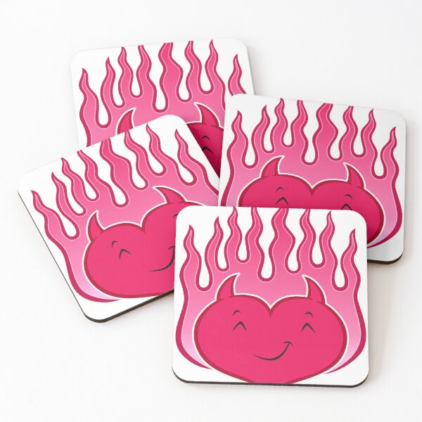 Item preview, Smiling Devil Heart Icon With Flames  designed and sold by RodSavely.