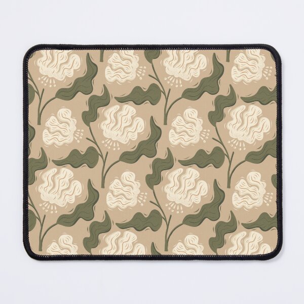 Item preview, Delicate White Florals on a Creamy Background designed and sold by SaltyCoveStudio.