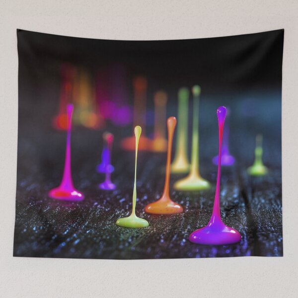 Item preview, Neon Paint Drips on Dark Surface designed and sold by Swedeprep.