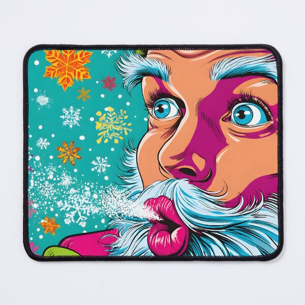 Item preview, Colorful Pop Art Santa Claus with Winter Elements designed and sold by Artessie.