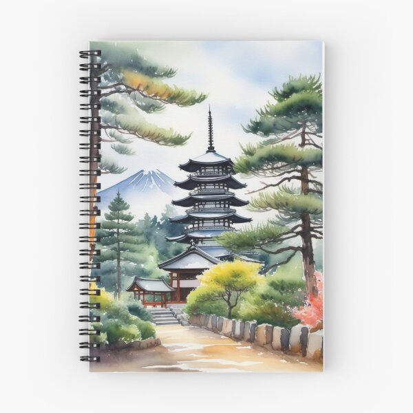Item preview, Pine trees in front of a temple designed and sold by Kraftbaum.