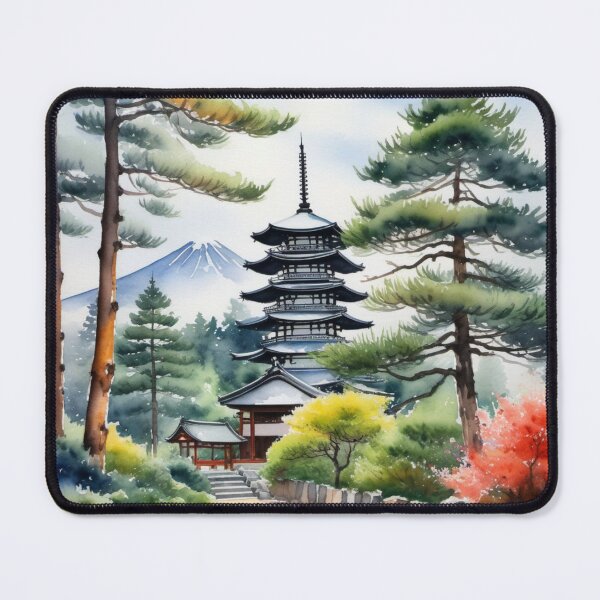 Item preview, Pine trees in front of a temple designed and sold by Kraftbaum.