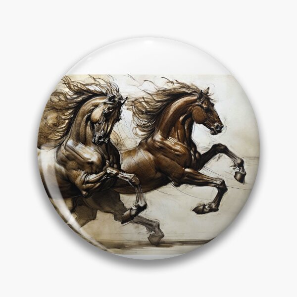 Item preview, Two Horses Illustration designed and sold by NoxLand.